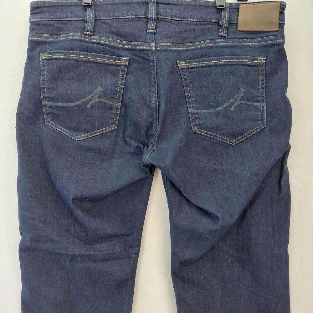 34 Heritage Jean Men 38x28 Denim Mid Rise Courage Straight Leg Dark Wash Stretch